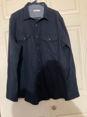 Sonoma Men's Navy Long-Sleeve Button-Down Shirt XL